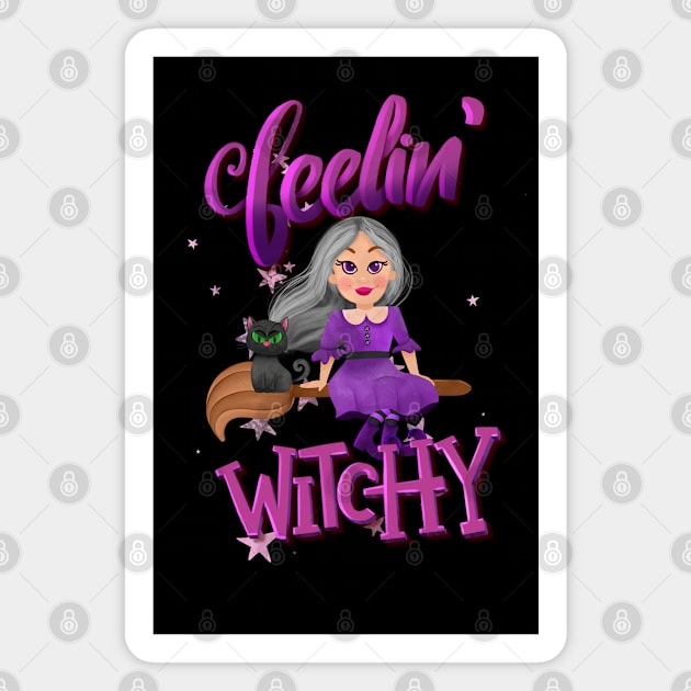 Feeling witchy halloween design Magnet by PrintAmor